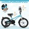 Blue Kids Bicycle with Hand and Coaster Brakes and Anti-Slip Handlebars Training Wheels Included